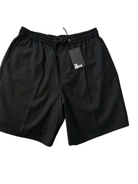 The Kooples Black Flat Front Drawstring Tailored Shorts